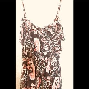 Black, pink, turquoise, ornamental paisley design